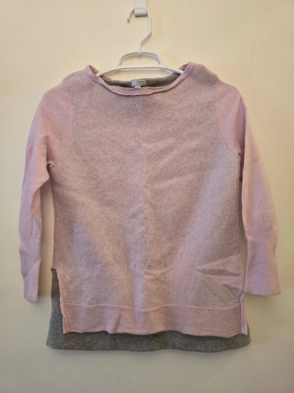 Halogen Pink and Gray Cashmere Blend Sweater - Picture 1 of 2